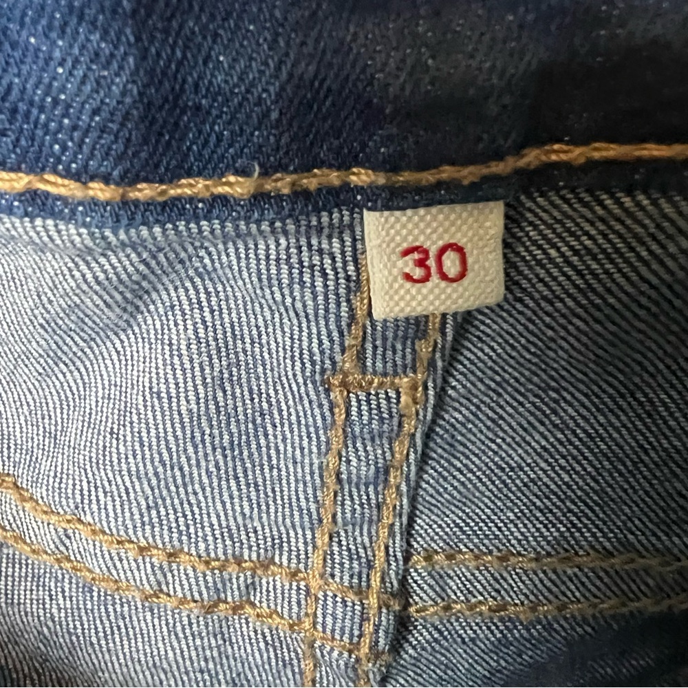 Levi’s - Women’s Rolled Cuff Shorts Blue Stretch Denim‎ - Sz. 10 - Picture 3 of 6